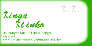 kinga klinko business card